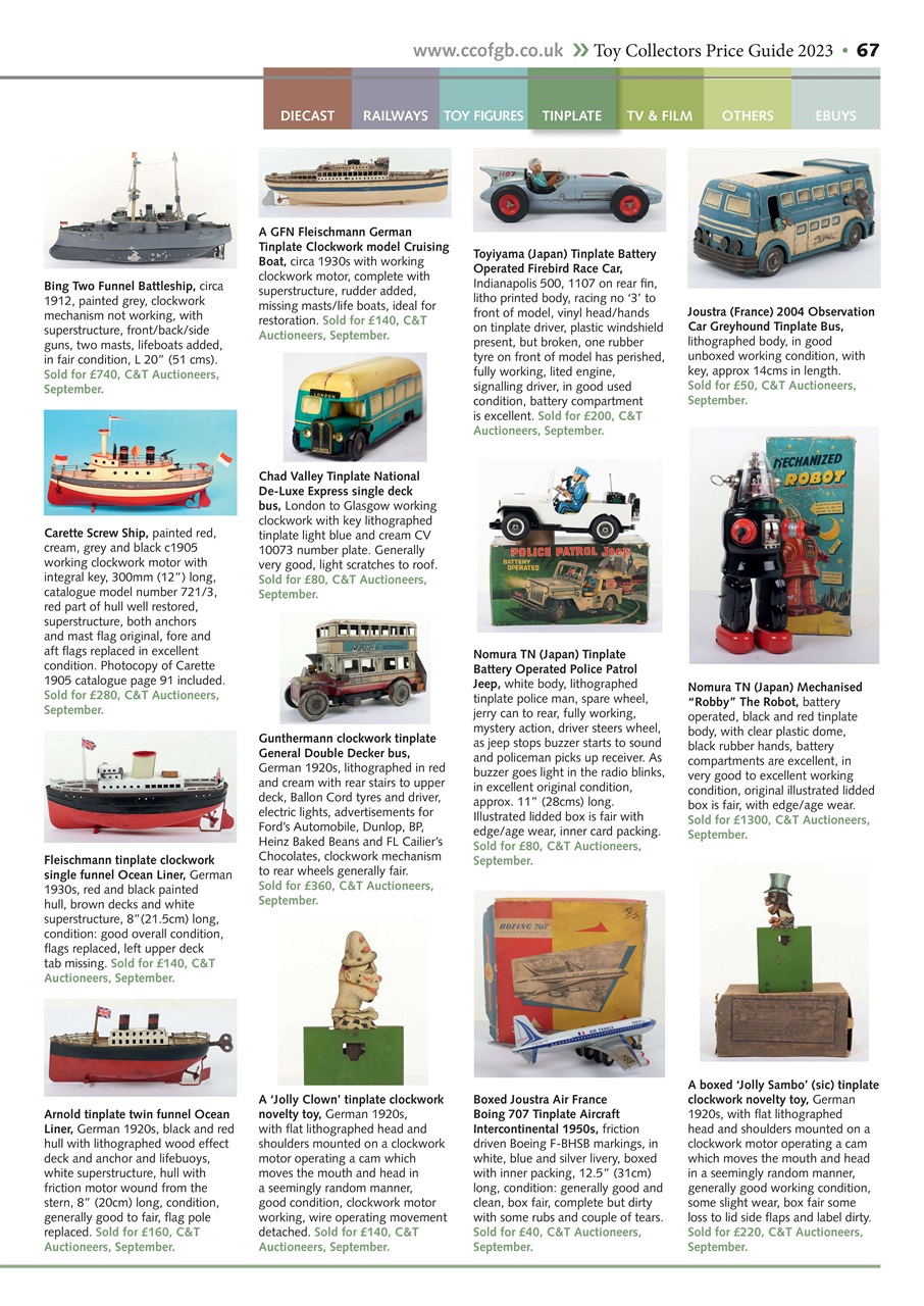 Toy Collectors Price Guide Preview Pages