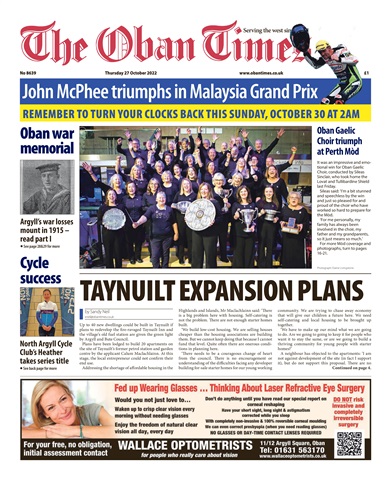 The Oban Times & Lochaber Times issue 27th October 2022