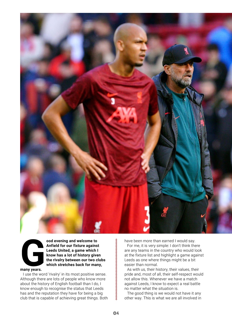 Liverpool FC Programmes Preview Pages