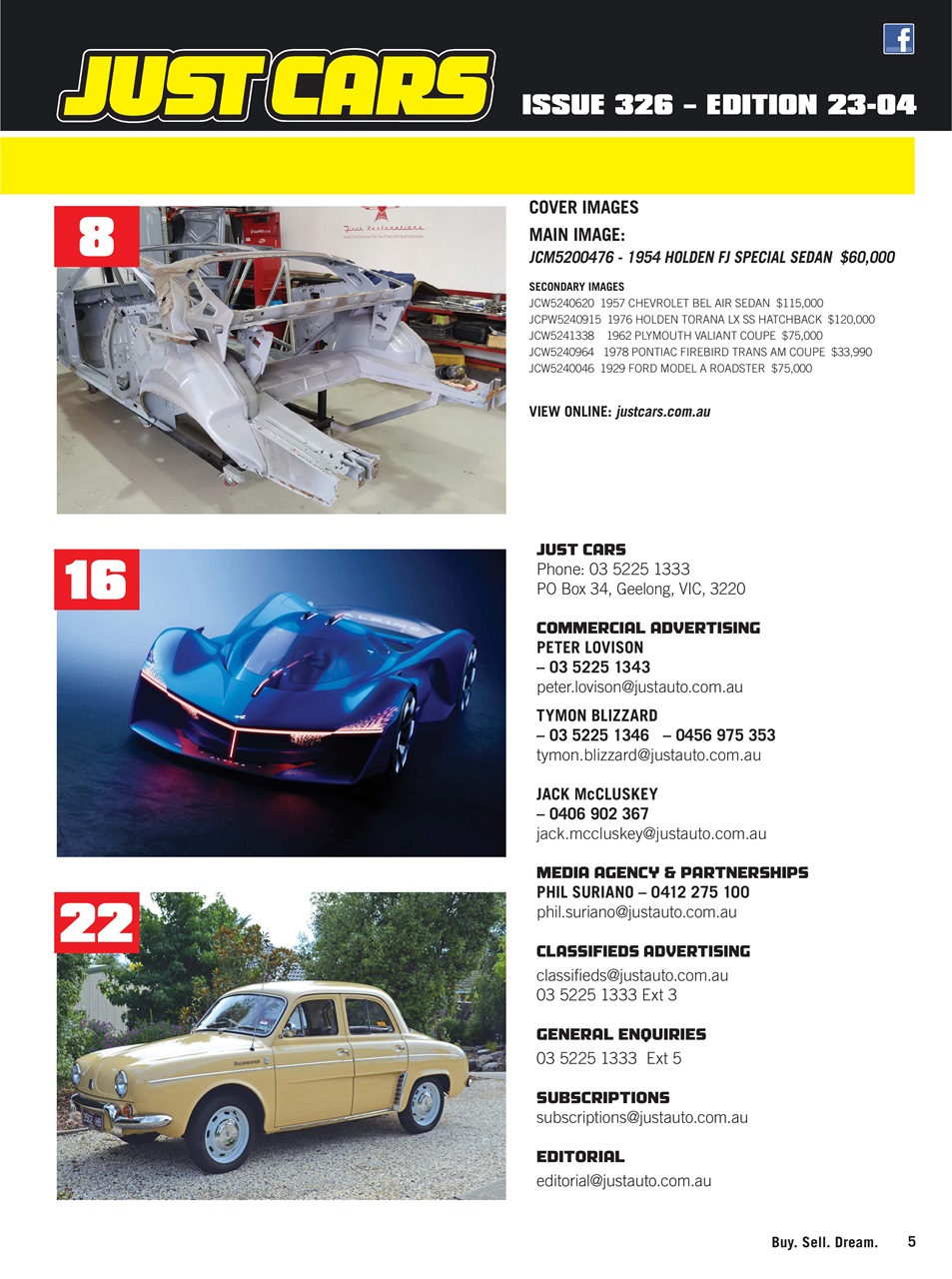 JUST CARS Preview Pages