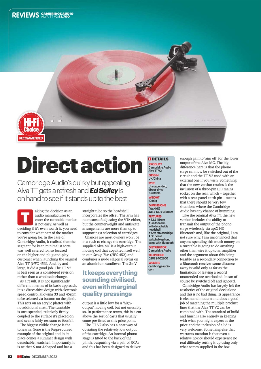 Hi-Fi Choice Preview Pages