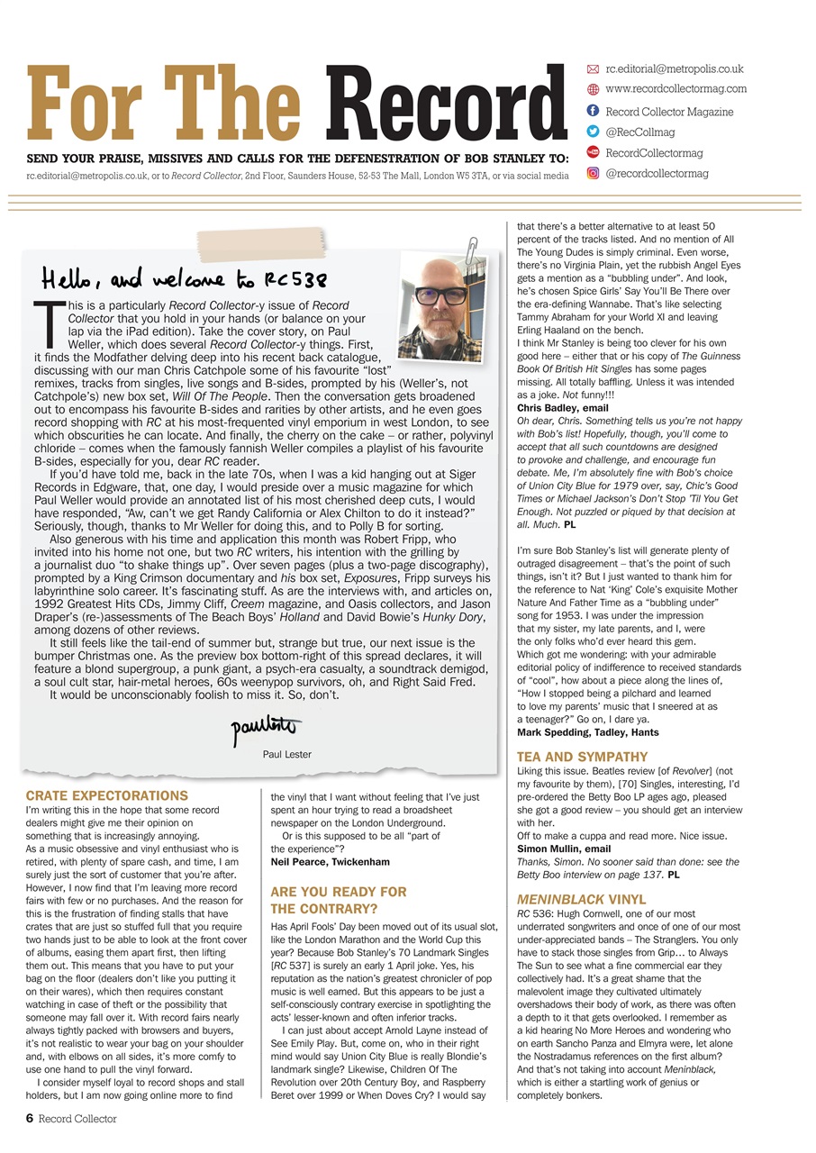 Record Collector Preview Pages