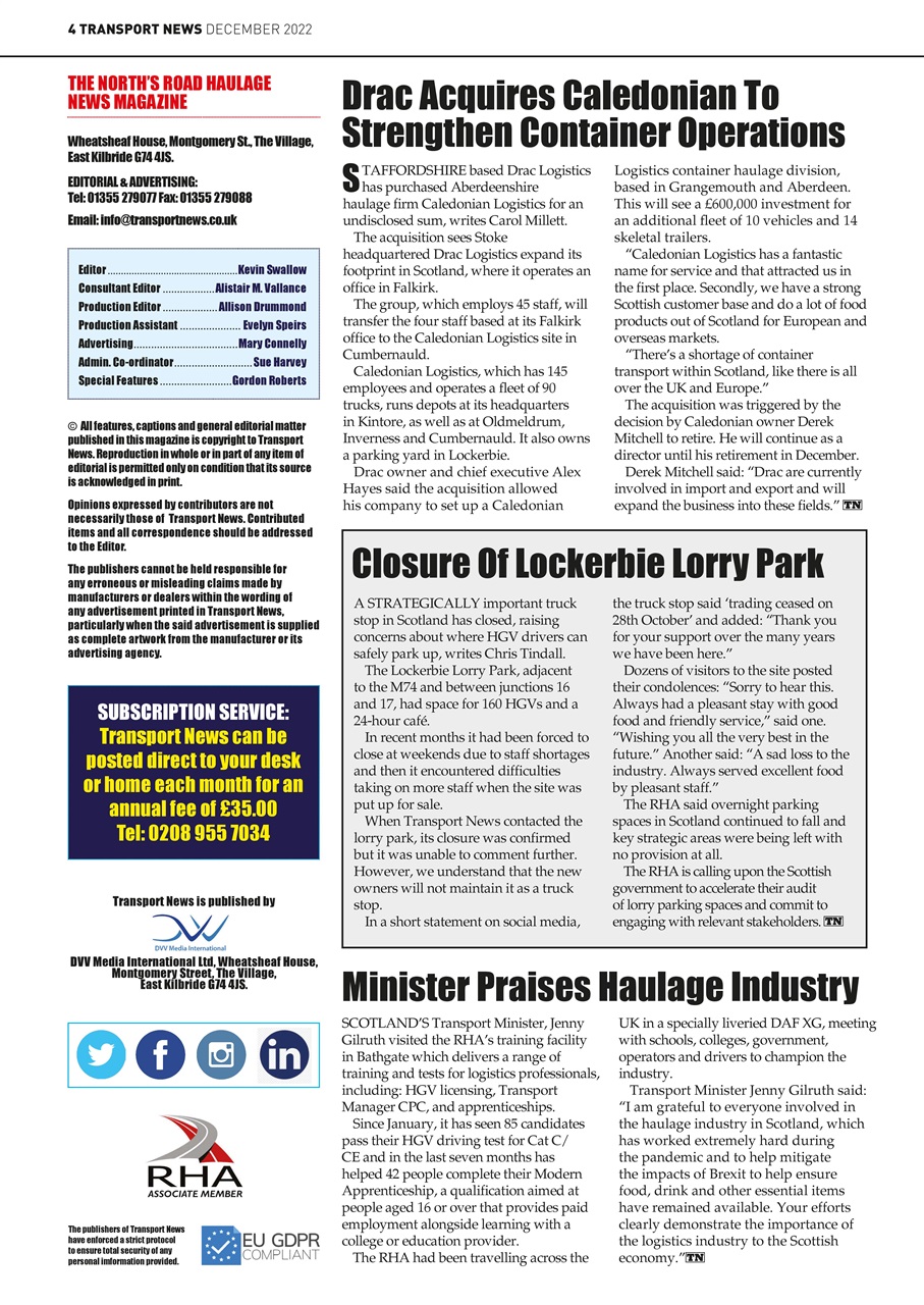 Transport News Preview Pages
