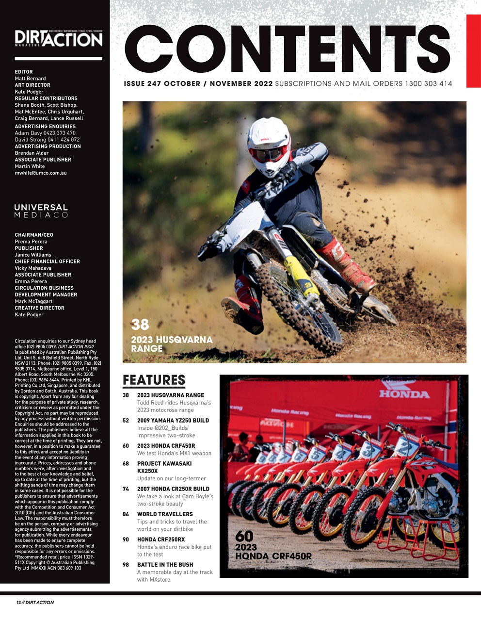 Dirt Action Preview Pages