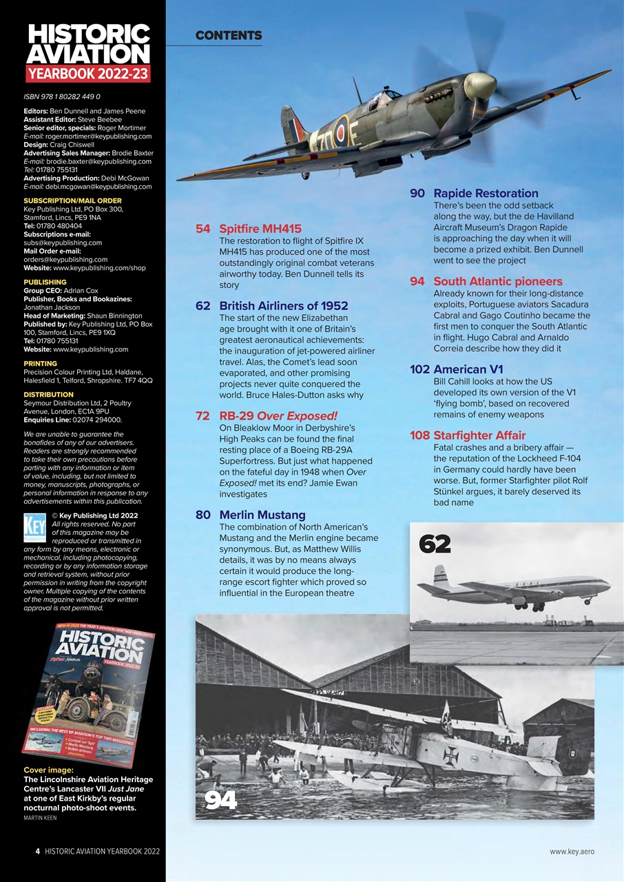 Aviation Specials Magazine Historic Aviation Yearbook 202223 Back Issue
