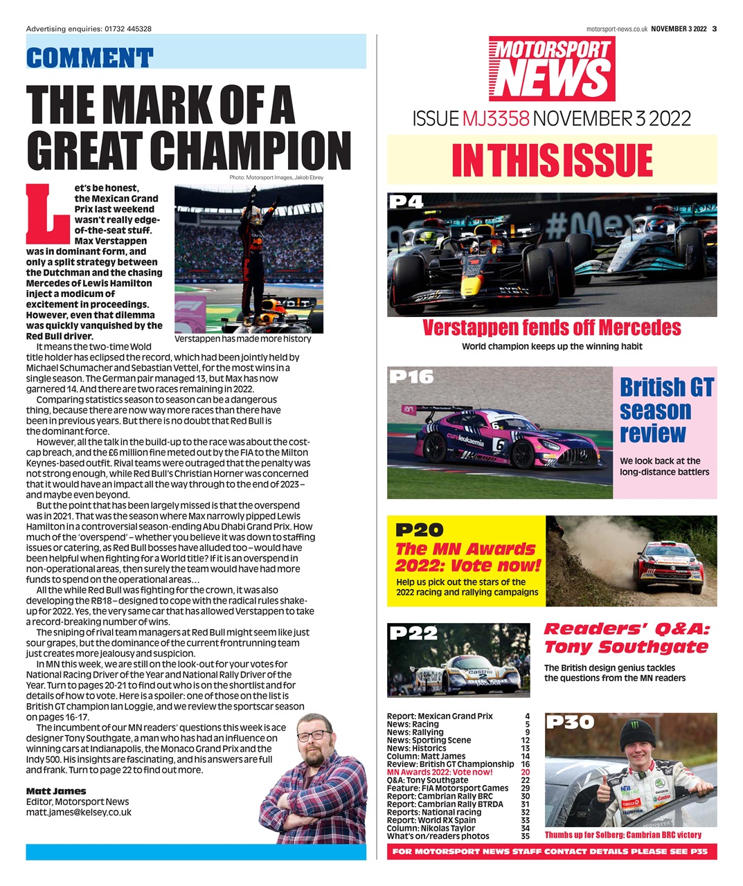 Motorsport News Preview Pages