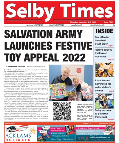 Selby Times issue Thursday, November 3rd