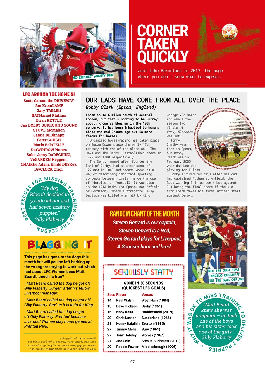 Liverpool FC Magazine Preview Pages