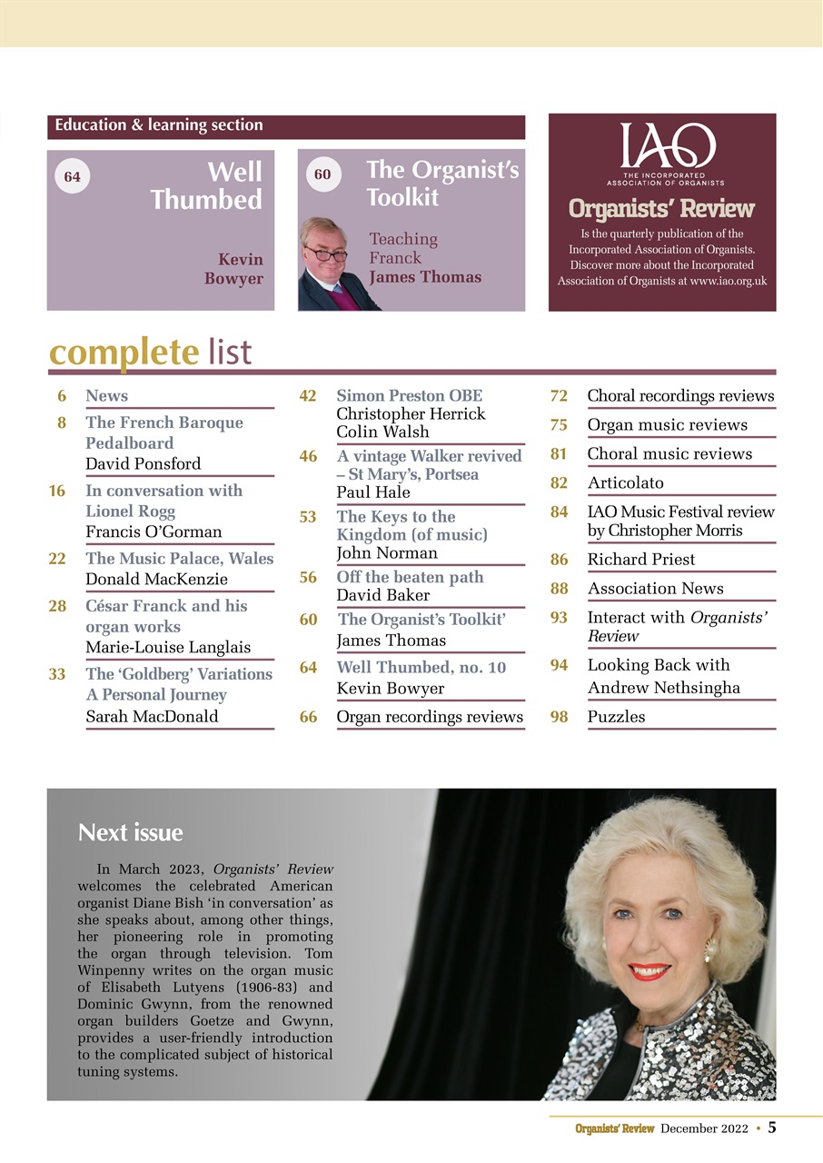 Organists' Review Preview Pages