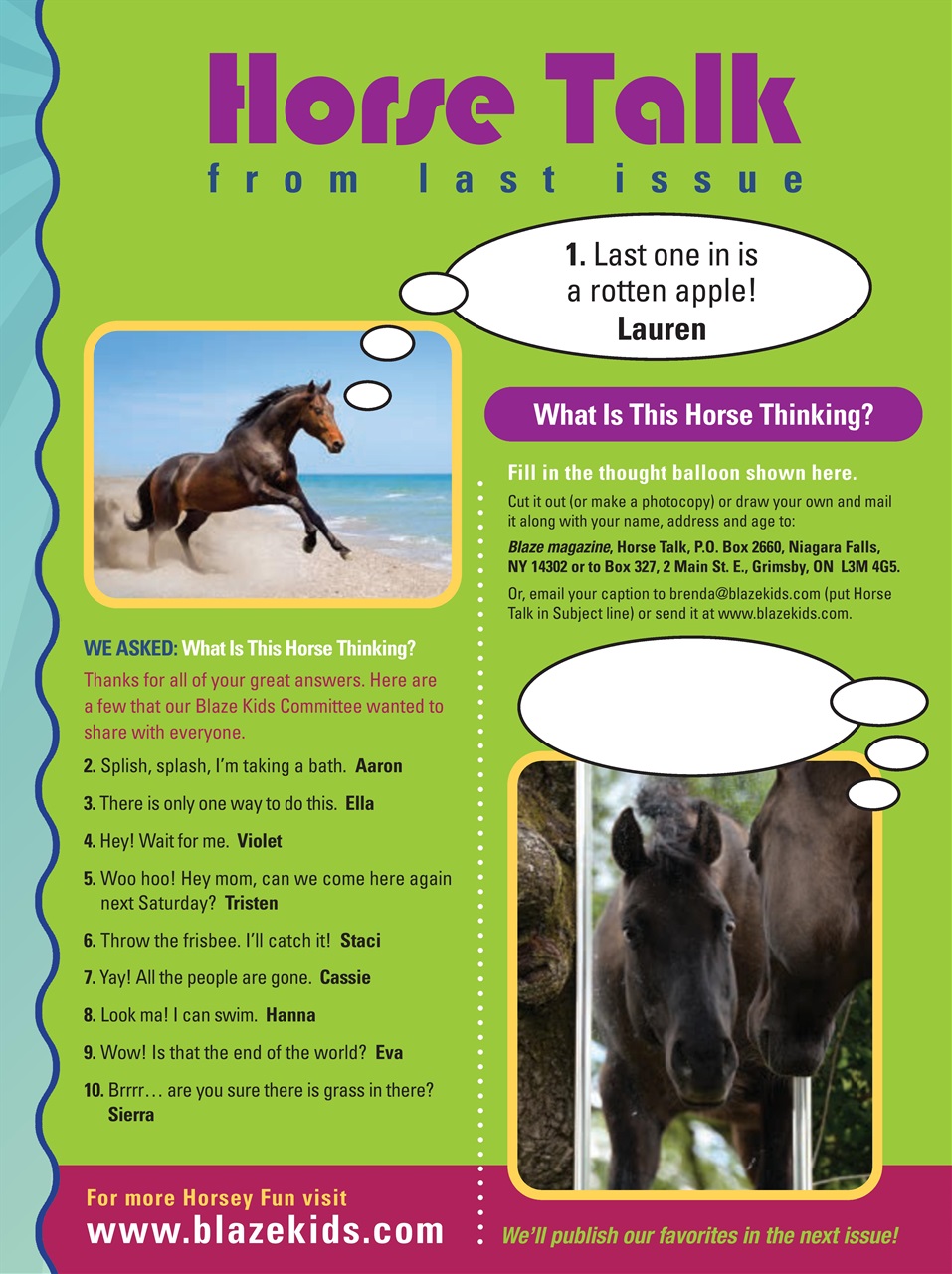 Blaze Magazine For Horse Crazy Kids Preview Pages