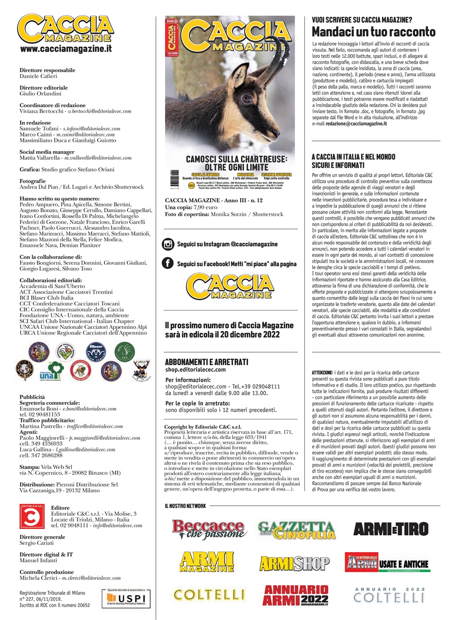 Caccia Magazine Preview Pages