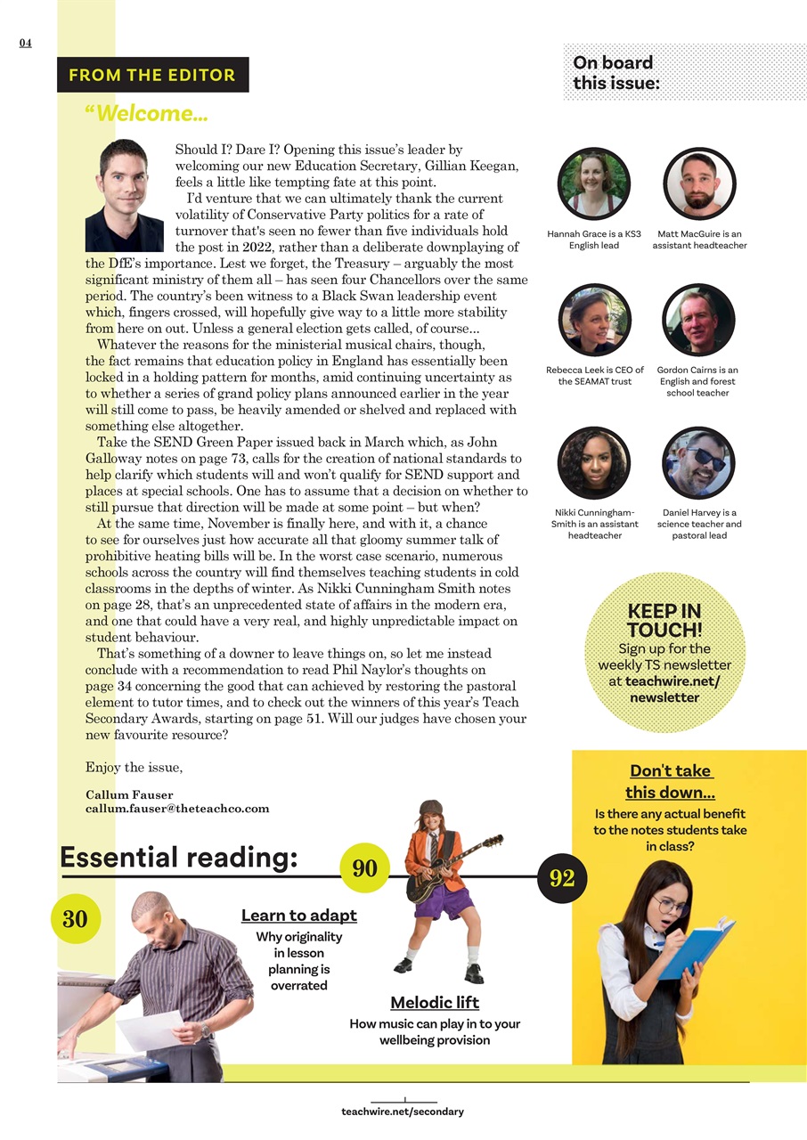 Teach Secondary Preview Pages