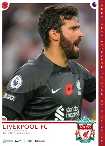 Liverpool FC Programmes issue vs Southampton 22/23