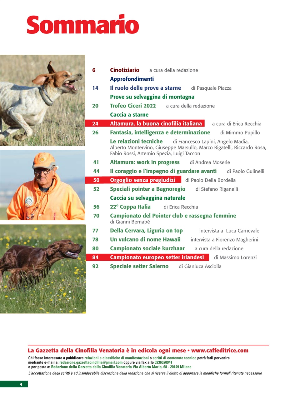 La Gazzetta Della Cinofilia Venatoria Preview Pages