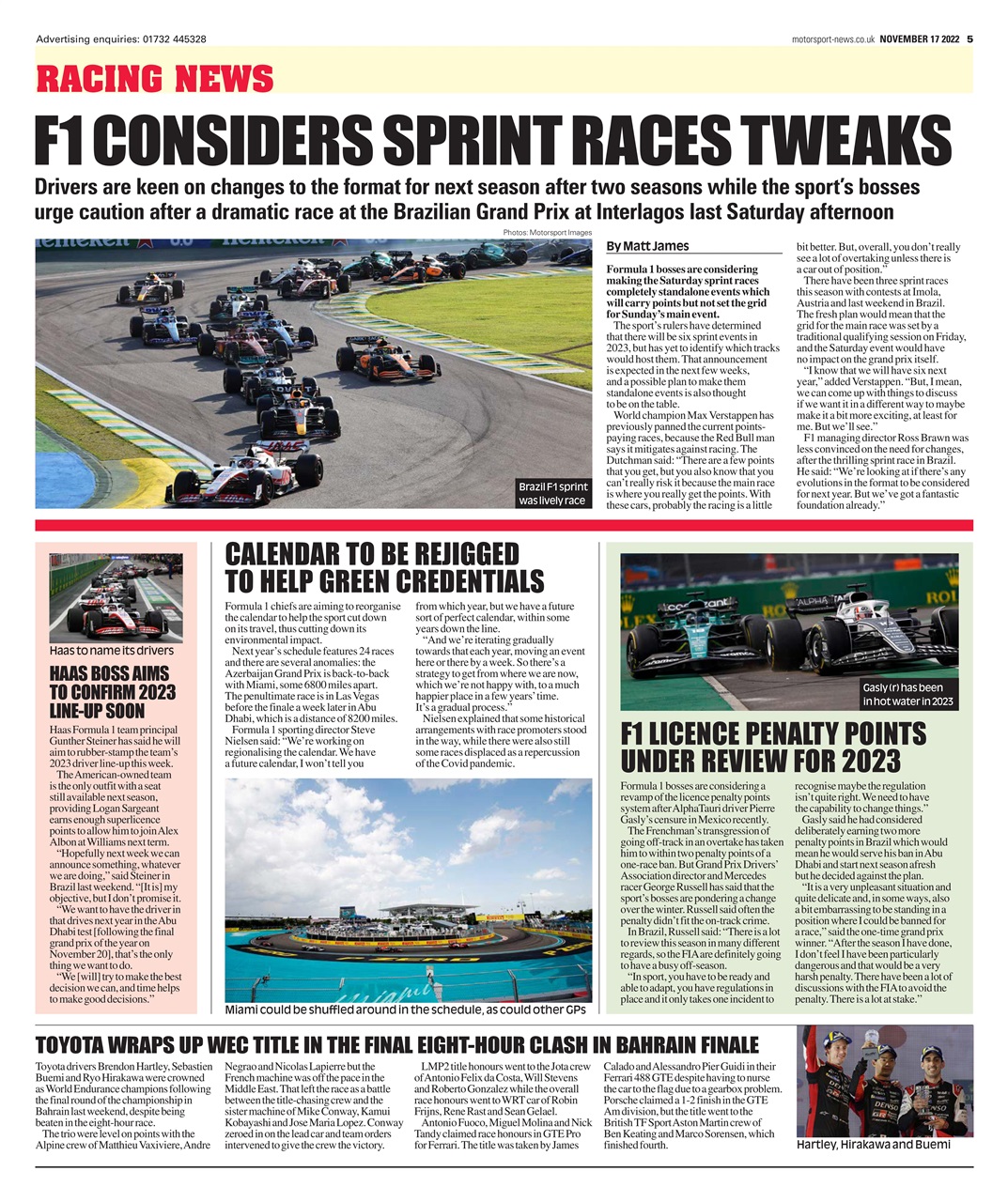 Motorsport News Preview Pages