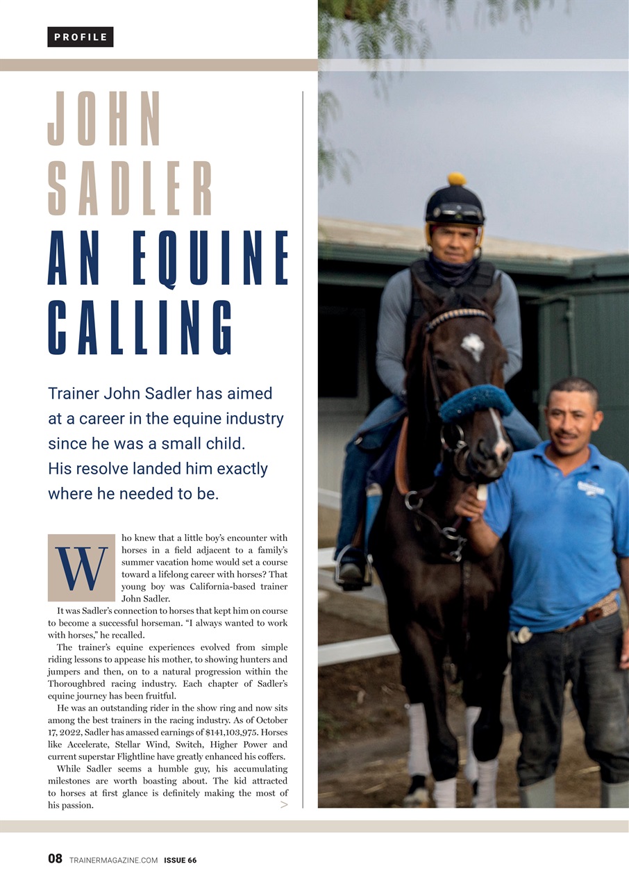 North American Trainer Magazine - horse racing Preview Pages