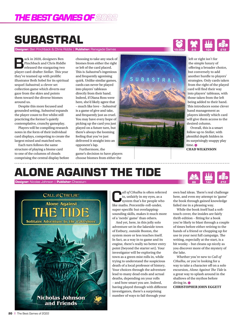 The Best Games Of… Preview Pages