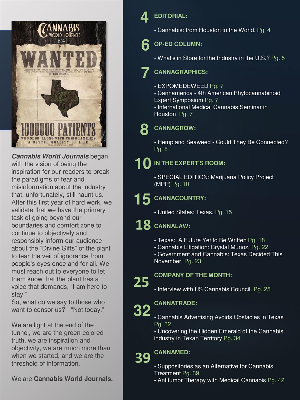 Cannabis World Journals Preview Pages
