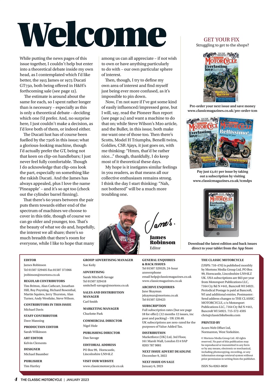 The Classic MotorCycle Preview Pages