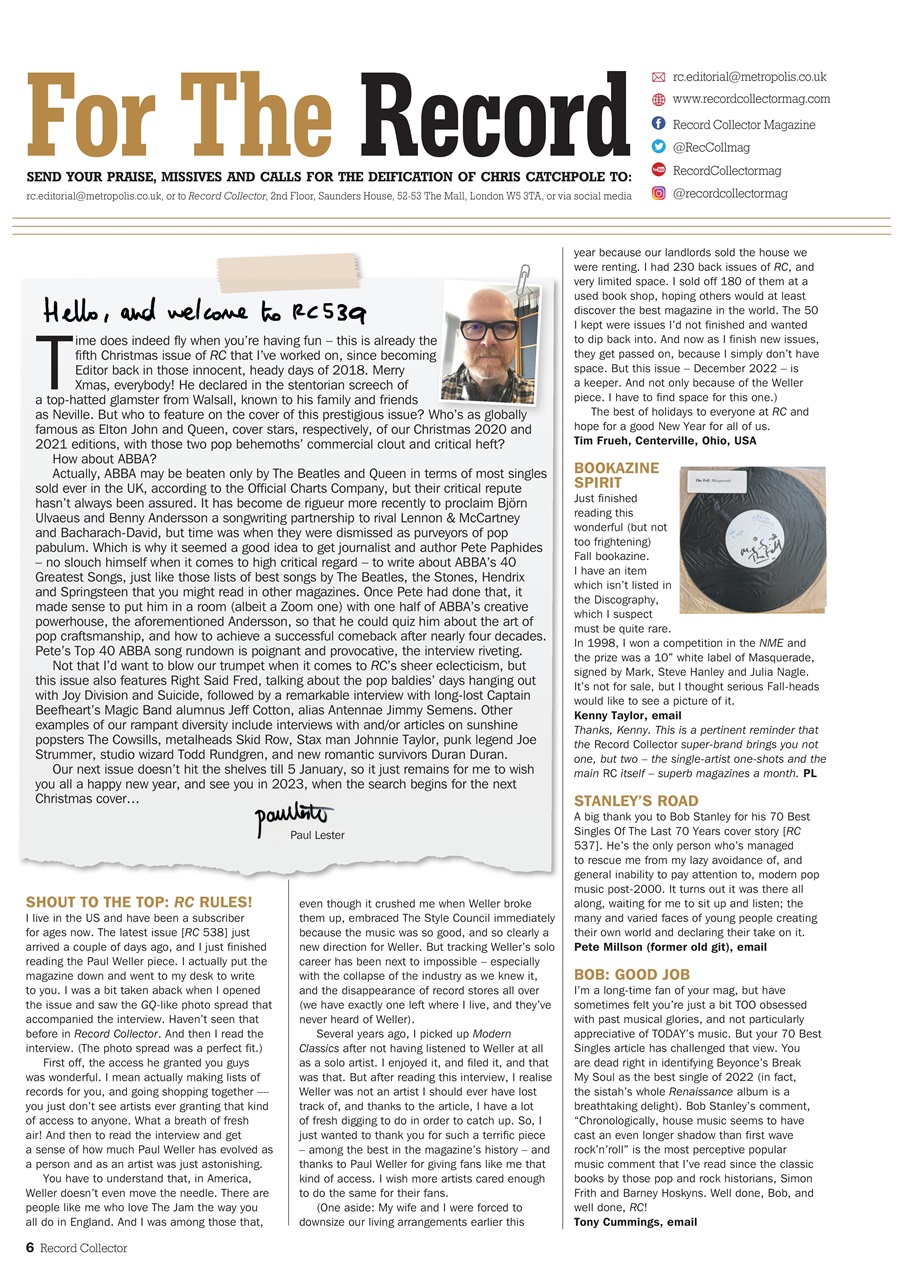 Record Collector Preview Pages