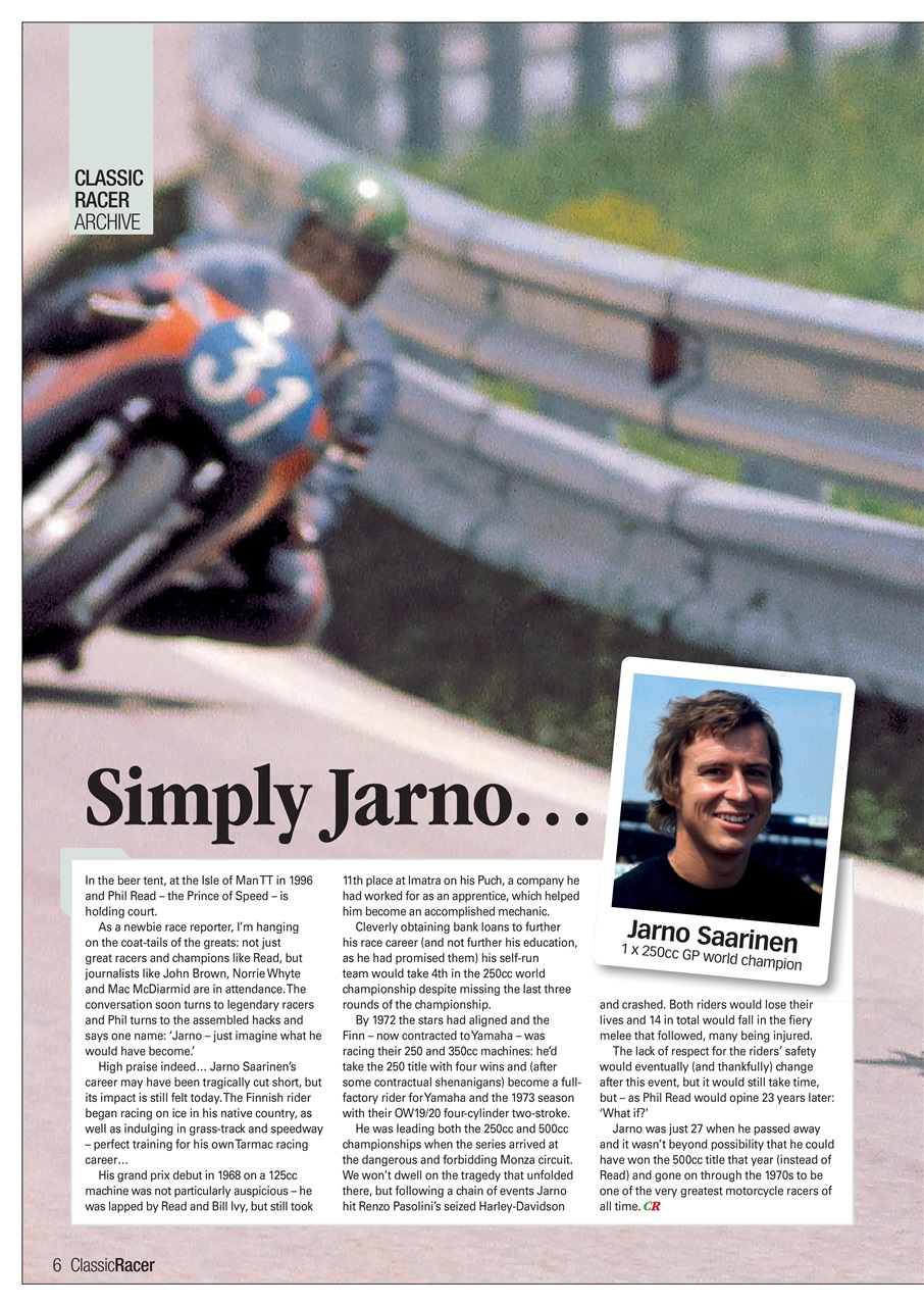 Classic Racer Preview Pages