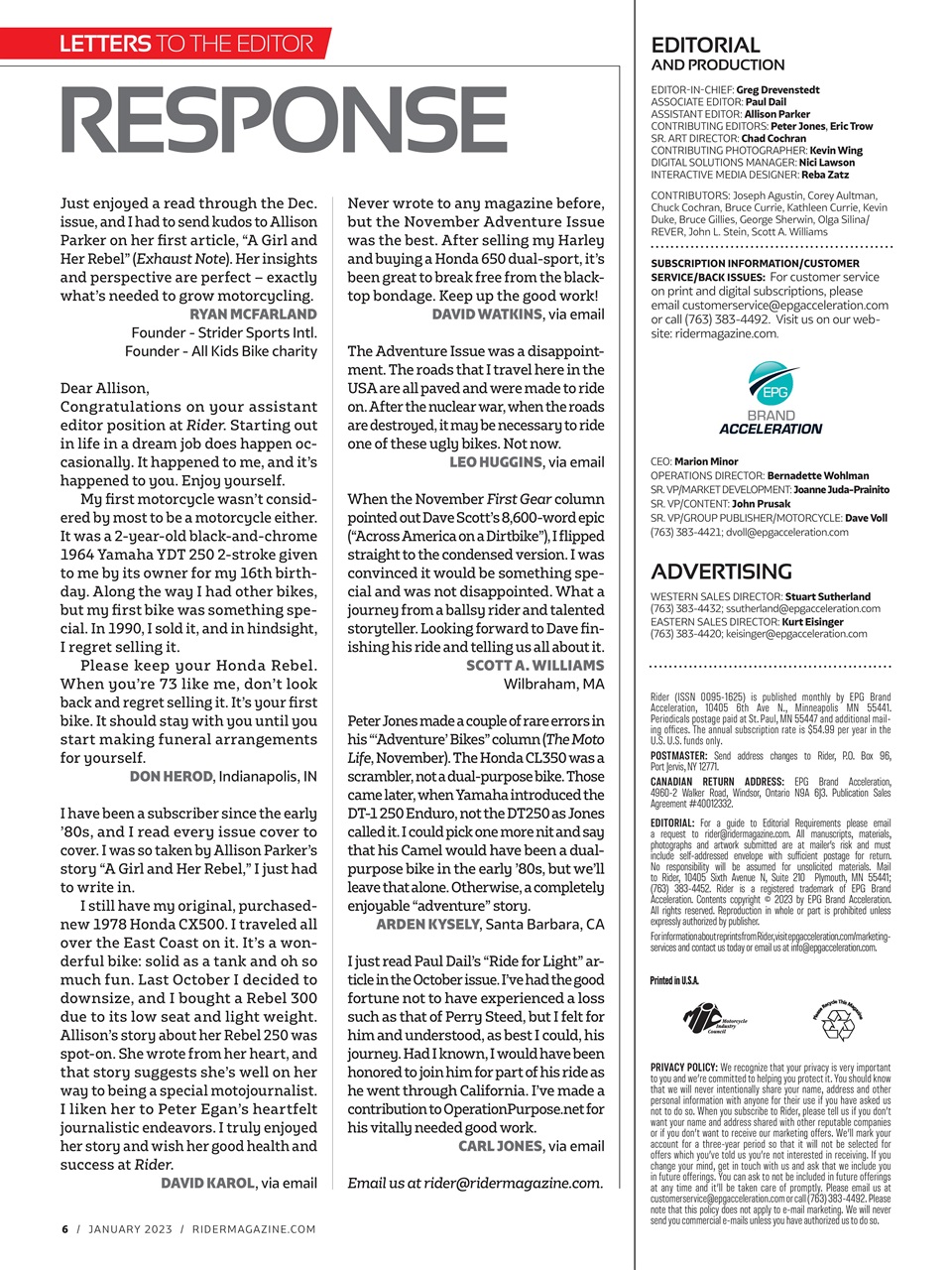 Rider Magazine Preview Pages