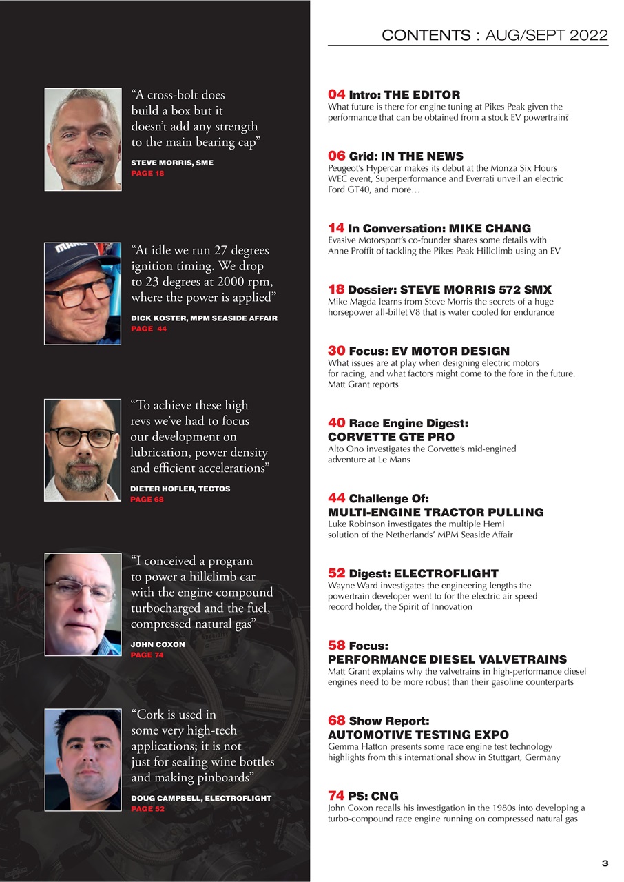 Race Engine Technology Preview Pages