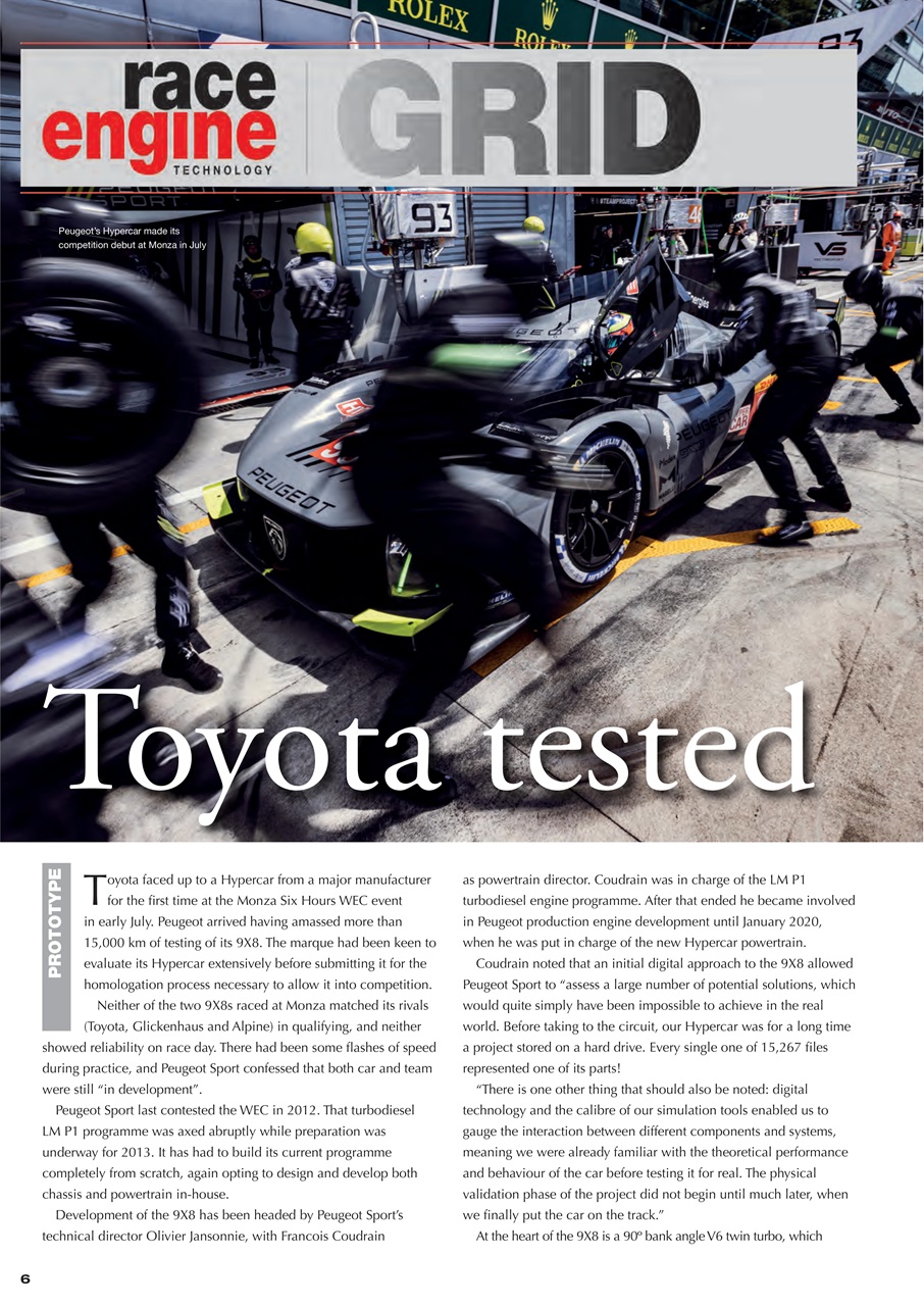 Race Engine Technology Preview Pages