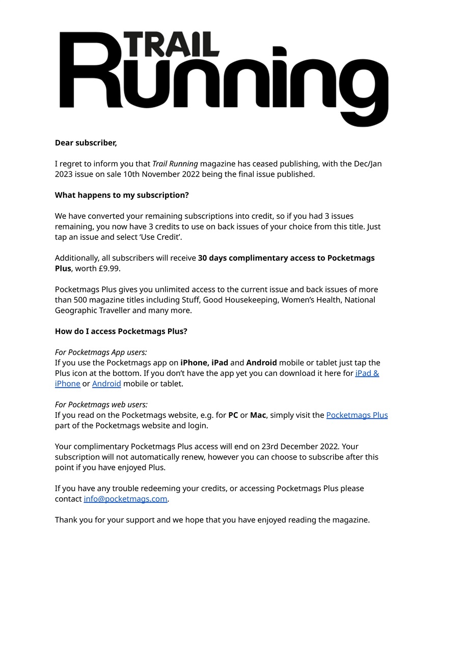 Trail Running Preview Pages