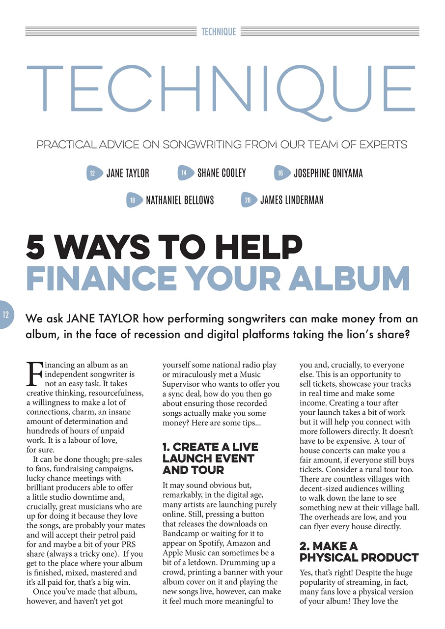 Songwriting Magazine Preview Pages
