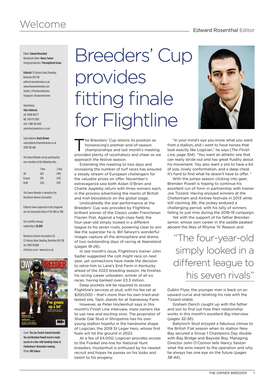 The Owner Breeder Preview Pages