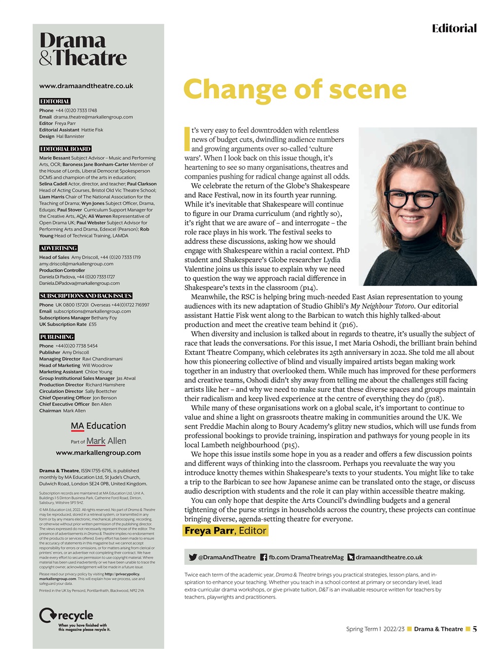 Drama and Theatre Preview Pages