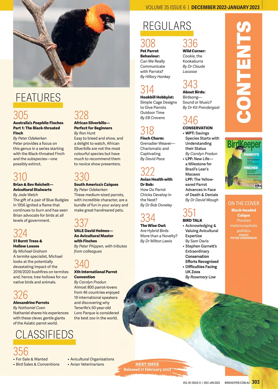 Australian Birdkeeper Magazine Preview Pages