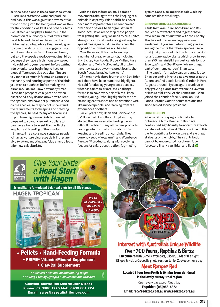 Australian Birdkeeper Magazine Preview Pages