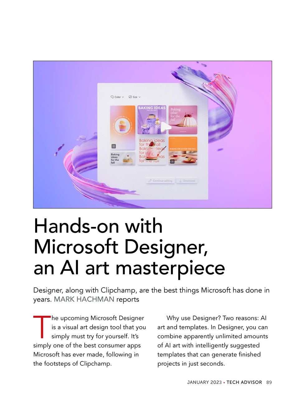 Tech Advisor Preview Pages