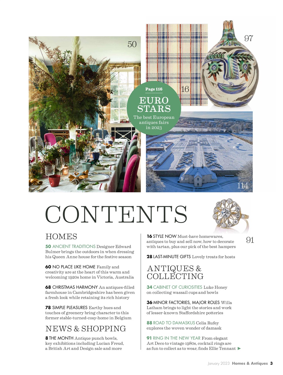 Homes & Antiques Magazine Preview Pages