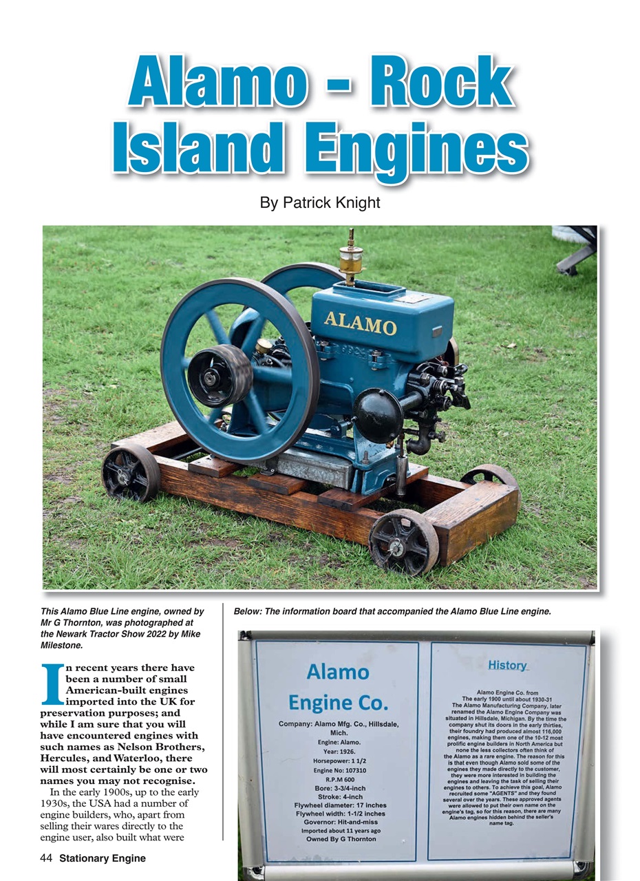 Stationary Engine Preview Pages