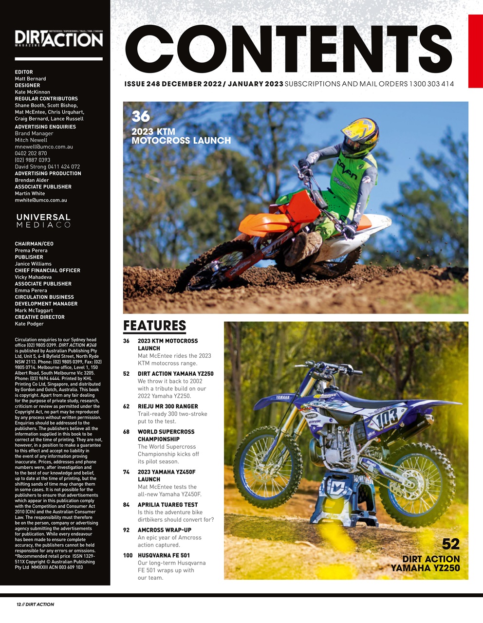 Dirt Action Preview Pages