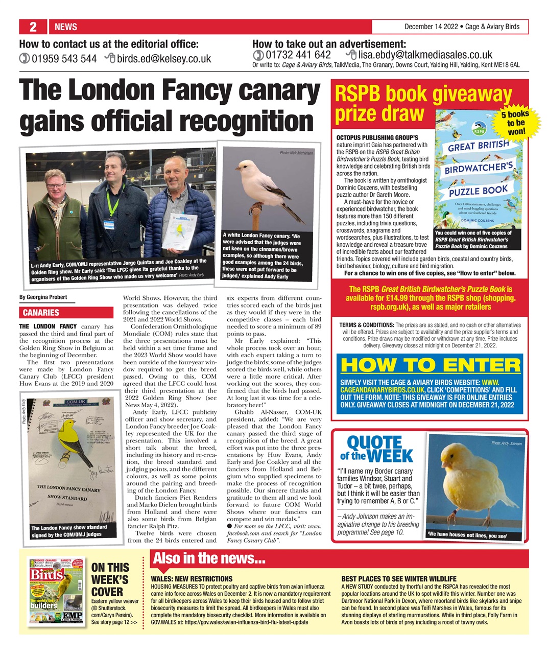 Cage & Aviary Birds Preview Pages