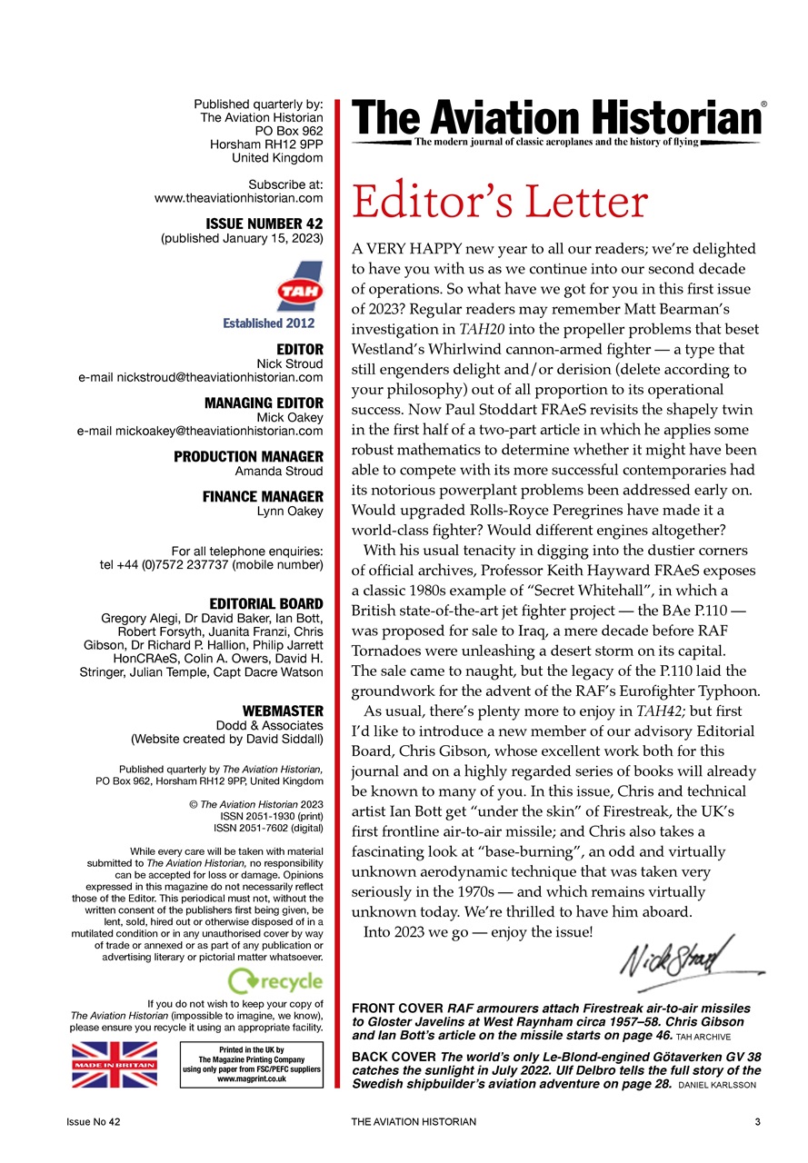 The Aviation Historian Magazine Preview Pages