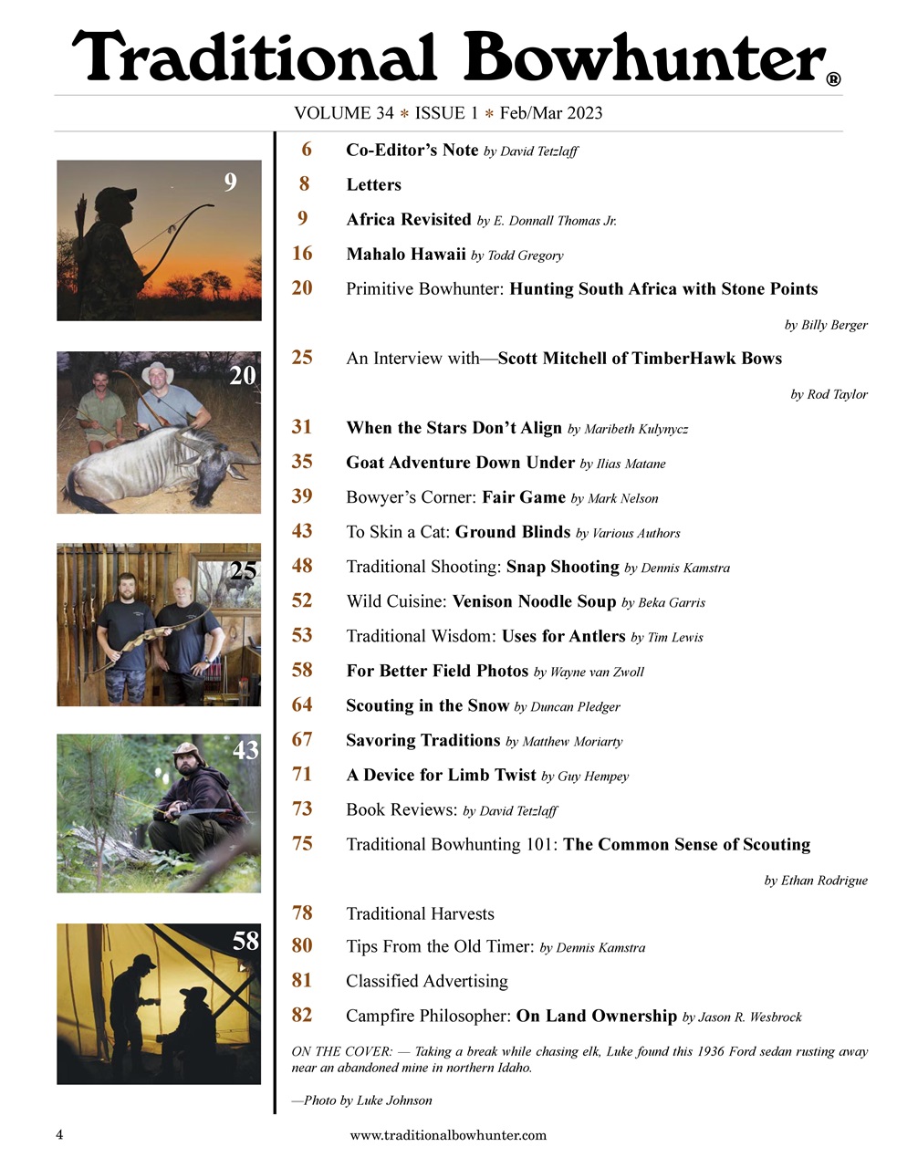 Traditional Bowhunter Magazine Preview Pages