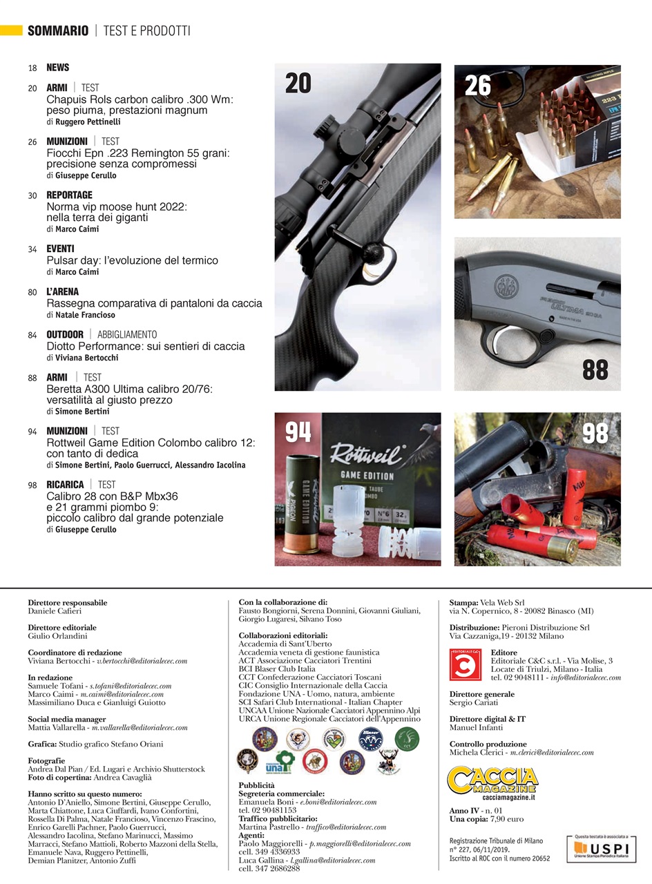 Caccia Magazine Preview Pages