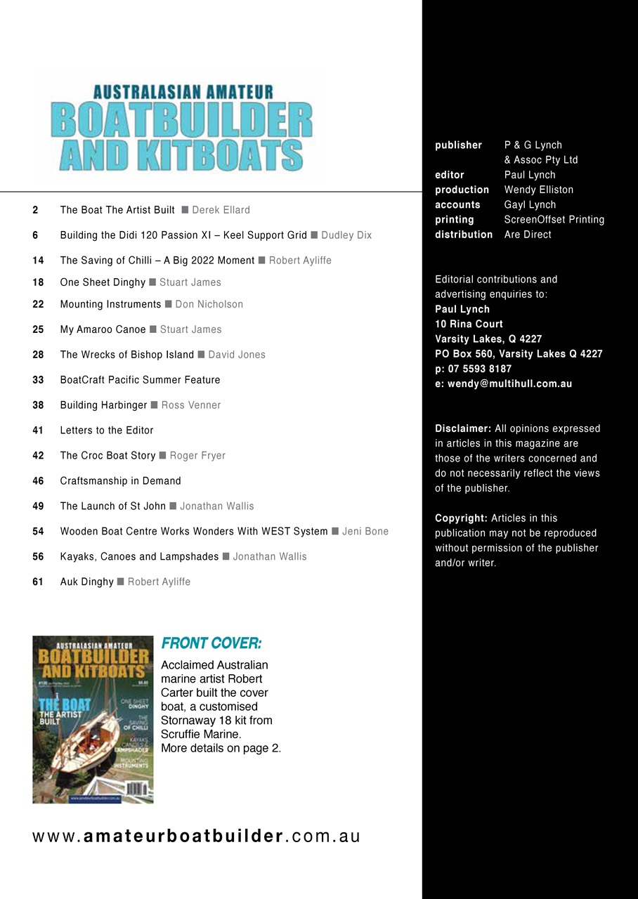 Australian Amateur Boat Builder Preview Pages