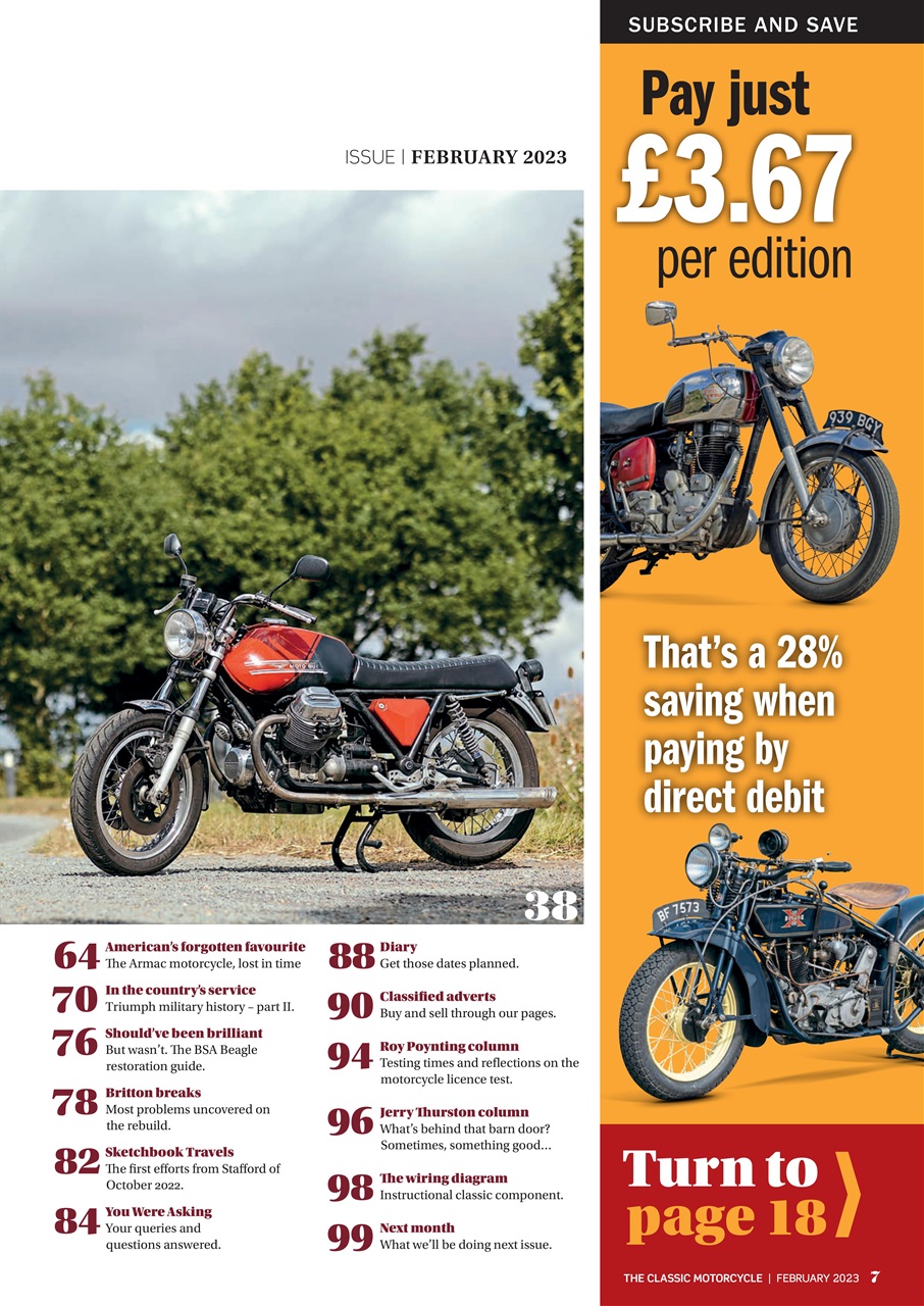 The Classic Motorcycle Magazine February 2023 Back Issue