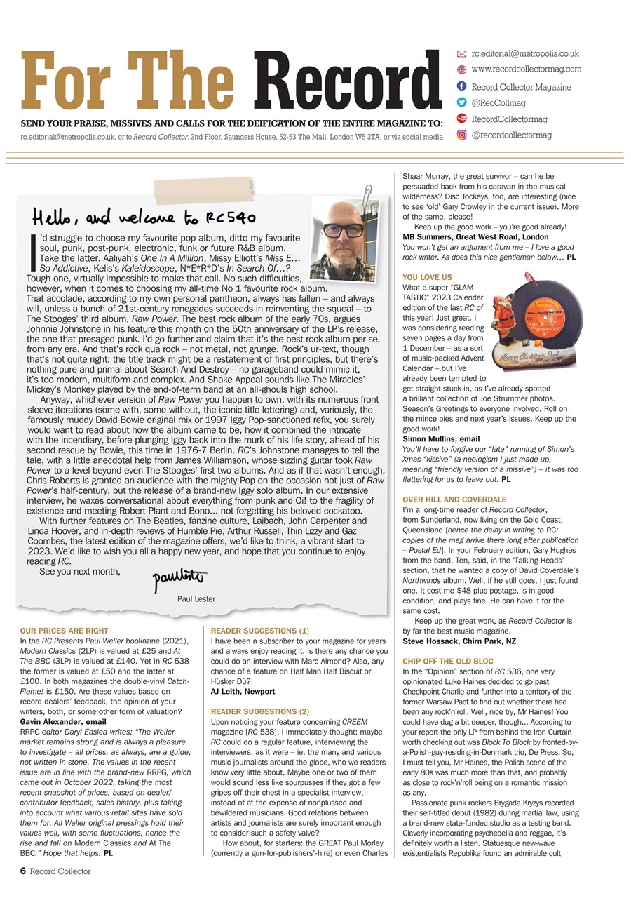 Record Collector Preview Pages