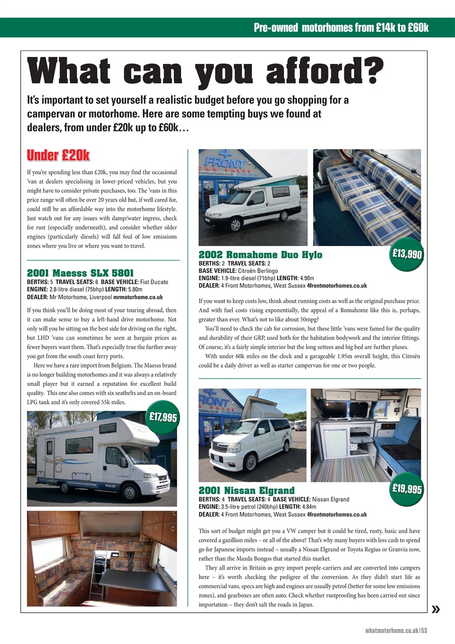 What Motorhome magazine Preview Pages