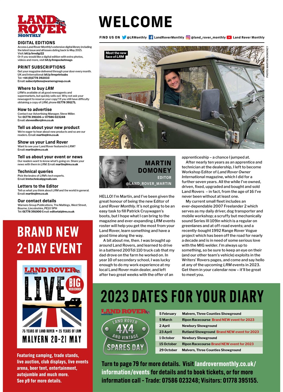 Land Rover Monthly Preview Pages