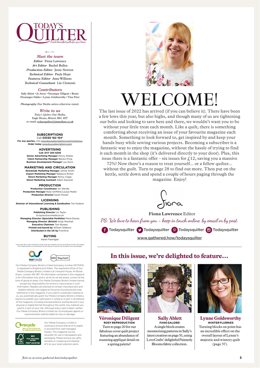 Today’s Quilter Preview Pages