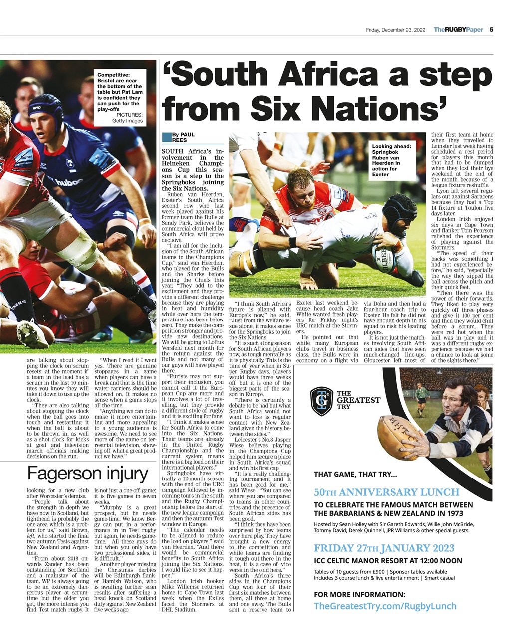 The Rugby Paper Preview Pages
