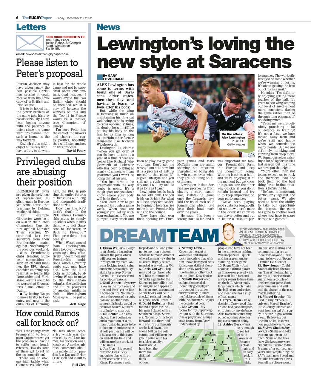 The Rugby Paper Preview Pages